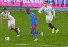 hth-【西甲】登贝莱助攻+中柱 巴萨1比1平10人塞维利亚